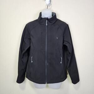 Blue Sky Scrubs Womens S Oxford Softshell Jacket Fleece Lined Lightweight Black